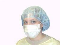 McKesson Medical Surgical IsoSafe Procedure Mask Pleated Earloops One Size Fits Most Yellow - 39-10