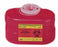 Becton Dickinson Sharps Container 1-Piece 5-1/2 H X 8-1/2 W X 5 D Inch 3.3 Quart Red Funnel Lid - 305488
