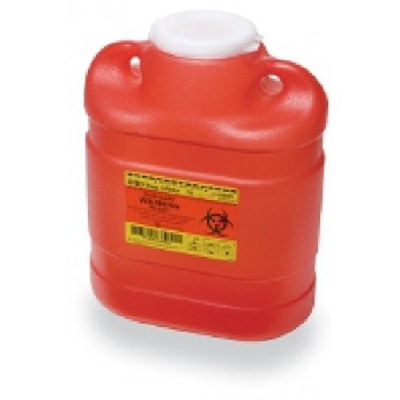 Becton Dickinson Sharps Container 1-Piece 11-1/2 H X 8-3/4 W X 5-1/2 D Inch 6.9 Quart Red Funnel Lid - 305489