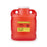 BD - Sharps Container 11-1/2 H X 9-2/5 W X 5-3/10 D Inch 6.9 Quart Red Base / Translucent Lid Vertical Entry Hinged Snap On Lid - 305489