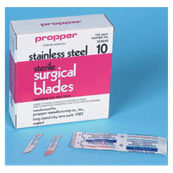 Propper Mfg Co Blade Surgical #10 Stainless Steel Sterile Disposable 150/Bx - 12301000
