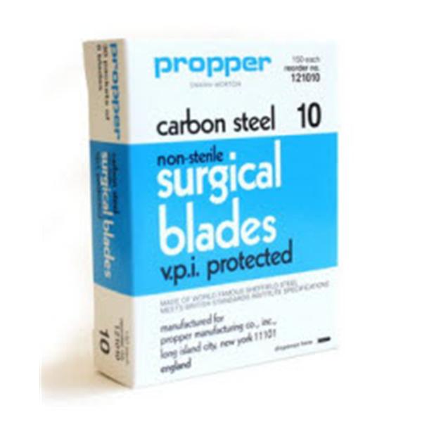 Propper Mfg Co Blade Surgical #10 Nostril Carbon Steel Non-Sterile Disposable 150/Bx - 12101000