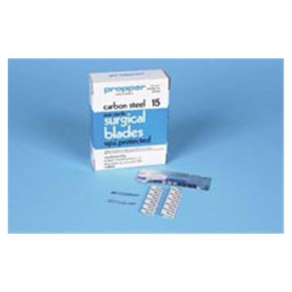 Propper Mfg Co Blade Surgical #15 Nostril Carbon Steel Non-Sterile Disposable 150/Bx - 12101500