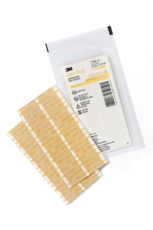 3M Steri-Strip Antimicrobial Antimicrobial Skin Closure Strip 1 X 5 Inch Nonwoven Material Reinforced Strip Tan - A1848