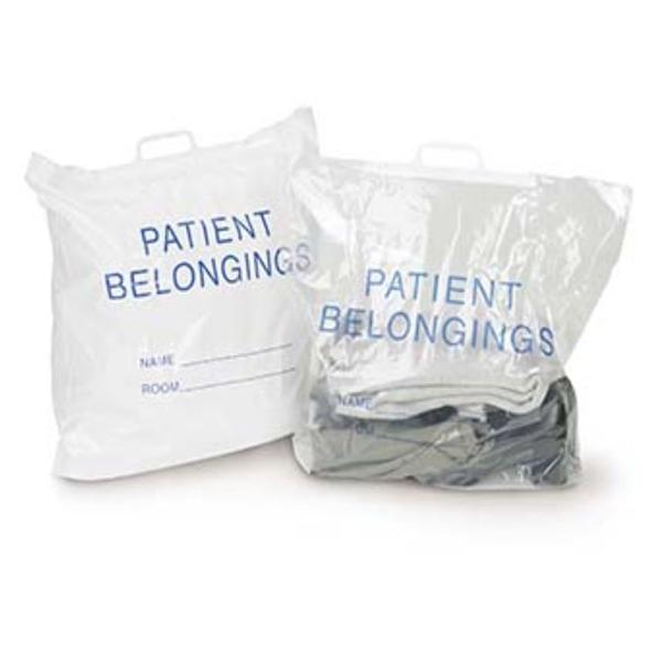 Medegen Medical Products, Bag Patient Belongings Clear/Blue 20X20X4" 250/Ca - 50-50