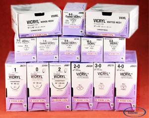 Coated Vicryl - Suture with Needle Absorbable Coated Undyed Suture Braided Polyglactin 910 Size 1 36 Inch Suture 1-Needle 36 mm Length 1/2 Circle Taper Point Needle - J947H
