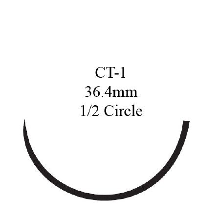 Coated Vicryl - Suture with Needle Absorbable Coated Undyed Suture Braided Polyglactin 910 Size 0 36 Inch Suture 1-Needle 36 mm Length 1/2 Circle Taper Point Needle - J946H