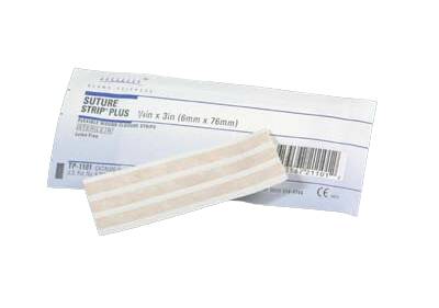 Derma Sciences suture strip plus Skin Closure Strip 1/4 X 1-1/2 Inch Nonwoven Material Flexible Strip Tan - TP1104