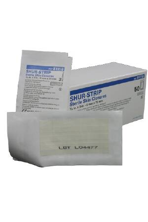 Derma Sciences Shur Strip Skin Closure Strip 1/4 X 4 Inch Nonwoven Material Flexible Strip White - DKC81120