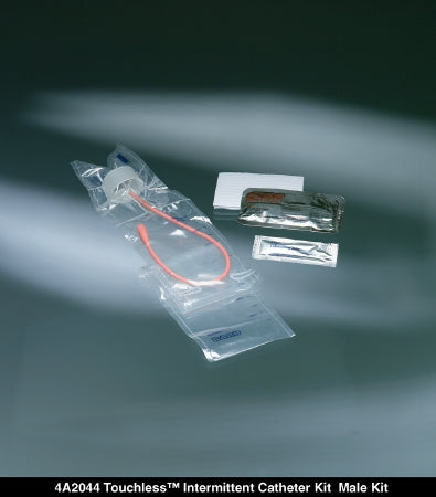 Bard Touchless Intermittent Catheter Tray Male / Urethral 14 Fr. Without Balloon Red Rubber - 4A2045
