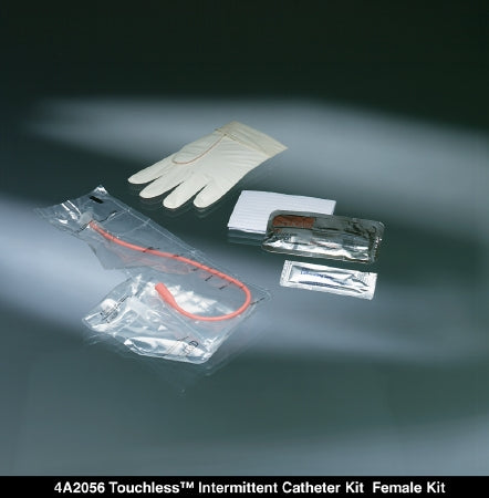 Bard Touchless Intermittent Catheter Tray Female / Urethral 14 Fr. Without Balloon Red Rubber - 4A2056