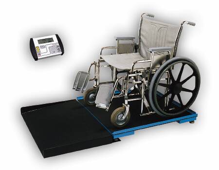 Detecto Scale Detecto Wheelchair Ramp Scale Digital Display 1000 lbs. / 474 kg Black / Blue Battery Operated - FHD-133-II