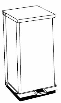 Detecto - Trash Can 4 gal. Square White Stainless Steel Step On - P-16