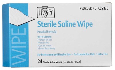 Professional Disposables Hygea Saline Wipe Individual Packet Saline Unscented 24 Count - C22370