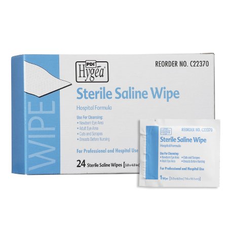 Hygea - Saline Wipe Individual Packet Saline Unscented 24 Count - C22370