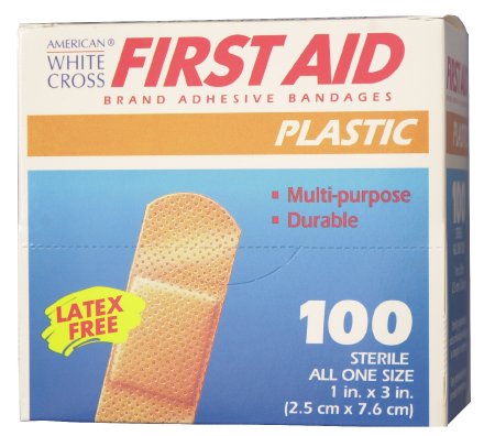 American White Cross - Adhesive Strip 1 X 3 Inch Plastic Rectangle Tan Sterile - 1090033