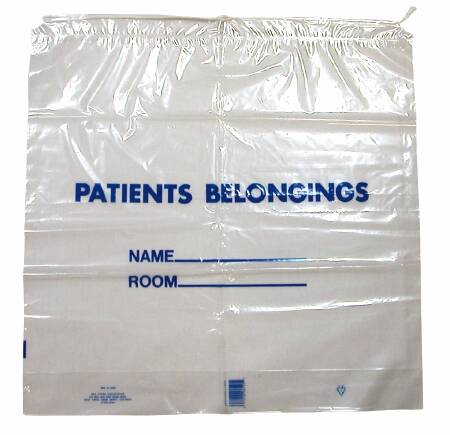 Donovan Industries Patient Belongings Bag 20 X 20 Inch Polyethylene Drawstring Closure Clear - DSPB01C
