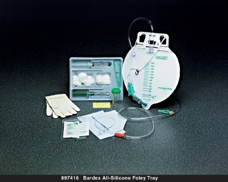 Bard Bardex Indwelling Catheter Tray Center Entry Foley 14 Fr. 5 cc Balloon Silicone - 897414