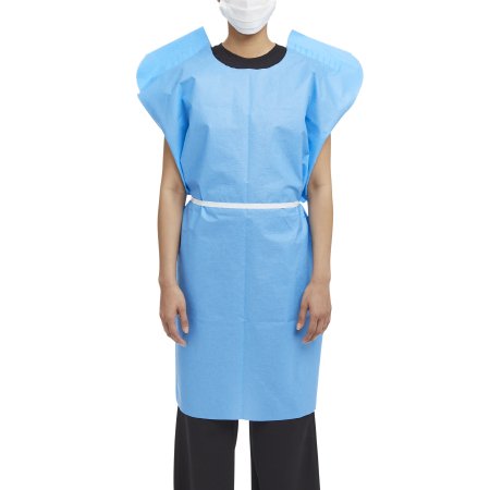 McKesson - Patient Exam Gown One Size Fits Most Blue Disposable - 18-831