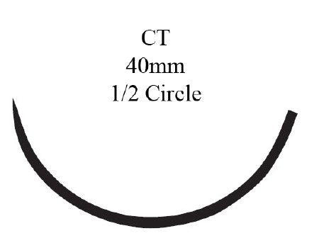 J & J Healthcare Systems Ethilon Suture with Needle Nonabsorbable Uncoated Black Suture Monofilament Nylon Size 0 48 Inch Suture 1-Needle 40 mm Length 1/2 Circle Taper Point Needle - L886T