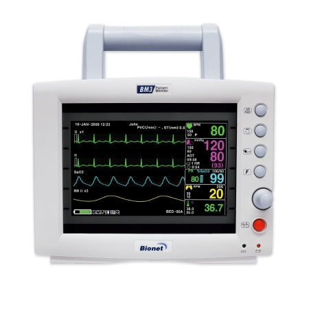 Bionet America BM3 Vital Signs Monitor ECG, SpO2, NIBP, ETCO2, Respiration AC Power / Battery Operated - BM3