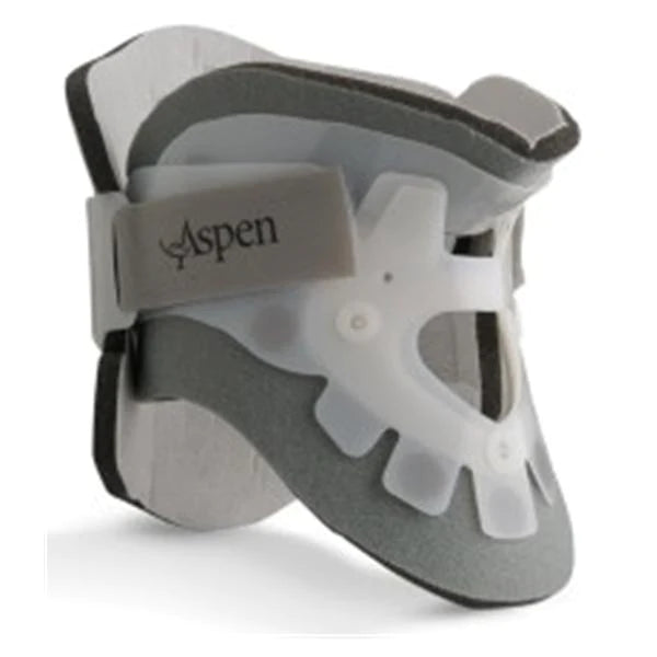 Aspen - Rigid Cervical Collar with Replacement Pads Preformed Adult Short Two-Piece / Trachea Opening 13 to 21 Inch Neck Circumference - 100015-020