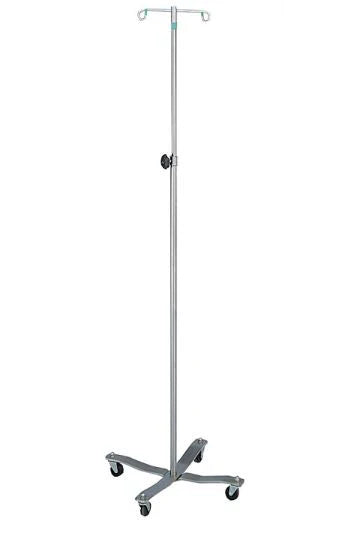 Blickman - IV Stand Ram Horn Hooks 2-Hook Stainless Steel Base, 4 Legs with 2 Inch Hard Rubber Casters, 22 Inch Base Diameter - 0571410400