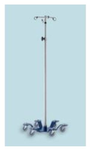 Blickman IV Stand 6-Hook 6 Legs with 3 Inch Roller Blade Caster, 25-1/4 Inch Base Diameter, Standard Steel Powder Coated Blue Finish Base for Durability - 561370600