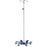Blickman IV Stand 4-Hook 6 Legs with 3 Inch Roller Blade Caster, 25-1/4 Inch Base Diameter, Standard Steel Powder Coated Blue Finish Base for Durability - 1370-4