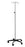 Blickman IV Stand Ram Horn Hooks 4-Hook 5 Legs with 3 Inch Hard Rubber Swivel Casters, 24 Inch Base Diameter, Polished Die Cast Aluminum Base with Wall Saver - 1350-4