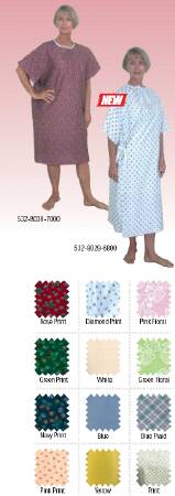 Mabis Healthcare Patient Exam Gown X-Large Adult NonSterile Blue - 532-8078-0124