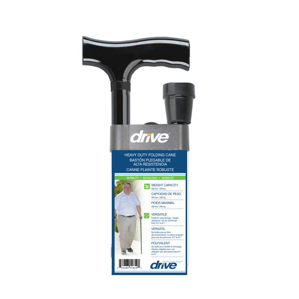 Drive Medical Bariatric Aluminum Folding Cane, Height Adjustable