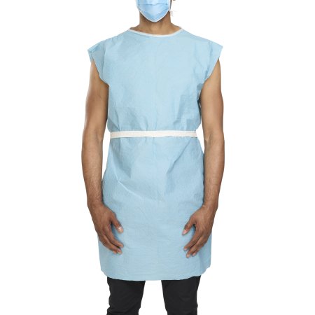 McKesson - Patient Exam Gown One Size Fits Most Blue Disposable - 18-838