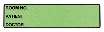 Carstens Wide-Trak Pre-Printed Label Communication Fill In Room No. / Patient / Doctor Green 1-1/8 X 5-3/8 Inch - 1655-02