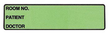 Wide-Trak - Pre-Printed Label Chart Tab Green Paper Room No_Paitent_Doctor_ Black Patient Information 1-1/2 X 4 Inch - 1655-02