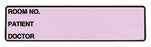 Wide-Trak - Pre-Printed Label Chart Tab Lavender Paper Room No_Paitent_Doctor_ Black Patient Information 1-1/2 X 4 Inch - 1655-09