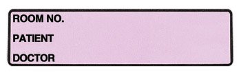 Wide-Trak - Pre-Printed Label Chart Tab Lavender Paper Room No_Paitent_Doctor_ Black Patient Information 1-1/2 X 4 Inch - 1655-09