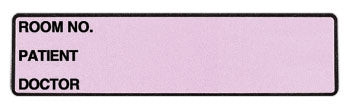 Carstens Wide-Trak Pre-Printed Label Communication Fill In Room No. / Patient / Doctor Lavender 1-1/8 X 5-3/8 Inch - 1655-09