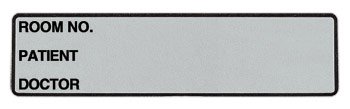 Carstens Wide-Trak Pre-Printed Label Communication Fill In Room No. / Patient / Doctor Silver 1-1/8 X 5-3/8 Inch - 1655-18