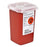 SharpSafety - Sharps Container 6-1/4 H X 4-1/2 W X 4-1/4 D Inch 1 Quart Red Base / Translucent Lid Vertical Entry 2 Hinged Snap On Lid - 8900SA