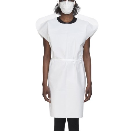 McKesson - Patient Exam Gown One Size Fits Most White Disposable - 18-840