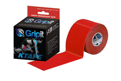 Gripit KTAPE - Kinesiology Tape Cotton / Lycra / Spandex 2 Inch X 5-1/2 Yard Red NonSterile - 24-0128