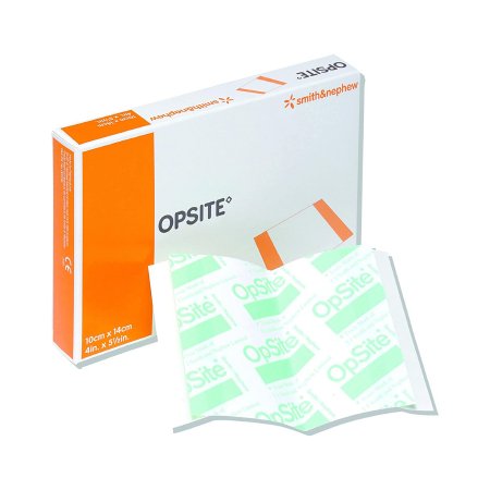 OpSite - Transparent Film Dressing Rectangle 4 X 5-1/2 Inch 2 Tab Delivery Without Label Sterile - 4975