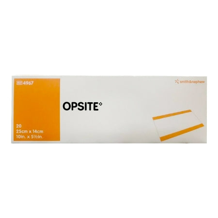 OpSite - Transparent Film Dressing Rectangle 5-1/2 X 10 Inch 2 Tab Delivery Without Label Sterile - 4967