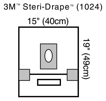 3M Steri-Drape - EENT Drape Small Aperture Drape 15 W X 19 L Inch Sterile - 1024