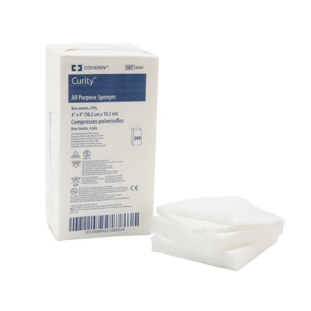 Curity - Nonwoven Sponge Polyester / Rayon 4-Ply 4 X 4 Inch Square NonSterile - 9024-