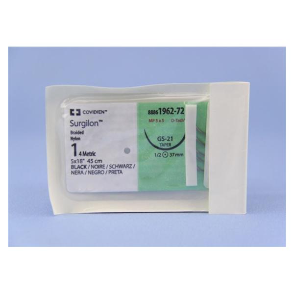 Medtronic MITG-Covidien Suture 1 Nylon Gs-21 Surgilon Black 18" Braid 24/Ca - 8886196272