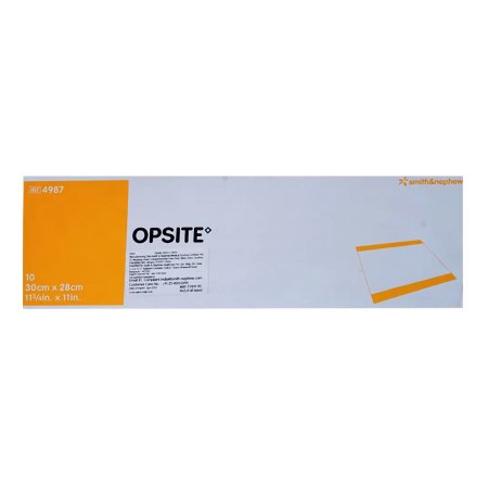 OpSite - Transparent Film Dressing Rectangle 11 X 11-3/4 Inch 2 Tab Delivery Without Label Sterile - 4987