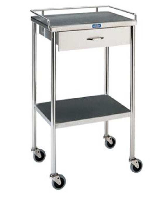 Pedigo SG80SS Utility Table with Shelf, Drawer and Rail — Serfinity