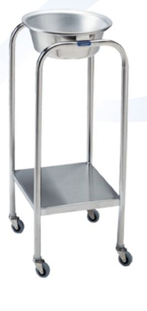 Pedigo P-1078-W/S-SS Single Basin Stand with 7 Quart Stainless Steel Basin and Shelf